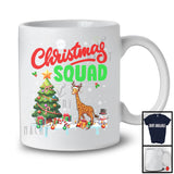 Christmas Squad, Cheerful X-mas Tree Santa Reindeer Giraffe, Snow Wild Animal Lover T-Shirt