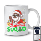 Christmas Squad; Fantastic X-mas Black African American Santa Afro Man; Snowing Family T-Shirt