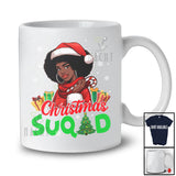 Christmas Squad; Fantastic X-mas Black African American Santa Afro Woman; Snowing Family T-Shirt