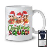 Christmas Squad; Humorous X-mas Snowing Plaid Three Santa Monkeies; Wild Animal Lover T-Shirt