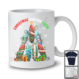 Christmas Surfing Crew; Wonderful Christmas Tree Lights Surfing Equipment; X-mas Group T-Shirt