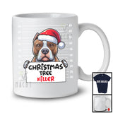 Christmas Tree Killer; Humorous Christmas Santa Pit bull Dog's Fault; Damage X-mas Tree T-Shirt