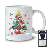 Christmas Tree Lights Truck With Gnome, Cheerful X-mas Snowing Gnomies, Family Group T-Shirt