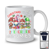 Christmas With My 2nd Grade Gnomies; Lovely Christmas Lights Four Gnomes; Teacher Squad T-Shirt