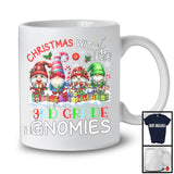 Christmas With My 3rd Grade Gnomies; Lovely Christmas Lights Four Gnomes; Teacher Squad T-Shirt