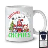 Christmas With My Gnomies, Adorable Christmas Gnomes Reindeer Snowman, X-mas Tree Lights T-Shirt