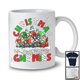 Christmas With My Gnomies; Fantastic Christmas Group Of Three Gnomes; Snowing Family Group T-Shirt