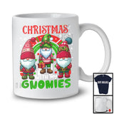 Christmas With My Gnomies, Lovely Christmas Rainbow Three Gnomes, Gnomies Snowing Lover T-Shirt