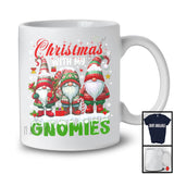 Christmas With My Gnomies, Lovely X-mas Three Gnomes Snowing Around, Family Group T-Shirt