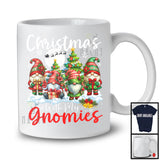 Christmas With My Gnomies; Lovely X-mas Tree Moon Four Gnomes Squad; Snowing Around T-Shirt