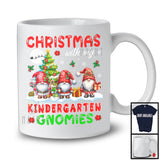 Christmas With My Kindergarten Gnomies; Awesome X-mas Tree Three Gnomes; Teacher Group T-Shirt