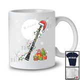 Clarinet Santa; Amusing Christmas Lights Snowing Santa Clarinet Player; Musical Instruments T-Shirt