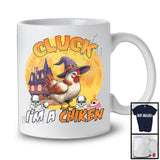 Cluck I'm A Chicken, Sarcastic Halloween Costume Witch Farm Farmer, Scary Moon Skulls Lover T-Shirt