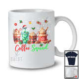 Coffee Squad; Awesome Christmas Plaid Coffee Lover Snowing Around; X-mas Family Group T-Shirt