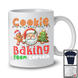 Cookie Baking Team Captain; Cheerful Christmas Tree Santa Face Gingerbread; Baker Group T-Shirt