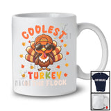 Coolest Turkey In The Flock; Adorable Thanksgiving Turkey Sunglasses; Fall Leaves Family Group T-Shirt