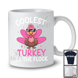 Coolest Turkey In The Flock; Humorous Thanksgiving Turkey Sunglasses; Girls Family Group T-Shirt