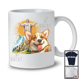 Corgi Selfie With Jesus Statue; Lovely Corgi Owner Lover; Matching Family Group T-Shirt