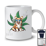 Corgi Sunglasses Smoker, Humorous Puppy Owner Lover, Matching 420 Stoner Smoker Group T-Shirt