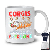 Corgis For Everyone; Fantastic Christmas Corgi Santa Sleigh; X-mas Snowing Family T-Shirt