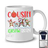 Cousin Crew 2024, Joyful Christmas Dabbing Reindeer Snowman Santa ELF, X-mas Family T-Shirt
