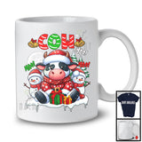 Cow Moo Moo Moo; Adorable Christmas Santa Cow Snowman; X-mas Farm Animal Farmer T-Shirt