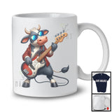 Cow Playing Guitar Rock; Joyful Music Bass Guitar Guitarist; Farmer Farm Lover T-Shirt