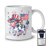 Cow With American Flag Fireworks, Awesome 4th Of July Cow Lover, Patriotic Group T-Shirt