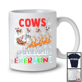 Cows For Everyone; Fantastic Christmas Cow Santa Sleigh; X-mas Snowing Family Farmer T-Shirt