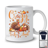 Crazy Turkey Aunt; Adorable Thanksgiving Turkeys Lover Pumpkins; Matching Family Group T-Shirt