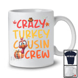 Crazy Turkey Cousin Crew; Awesome Thanksgiving Plaid Pumpkin Turkey; Autumn Family Group T-Shirt