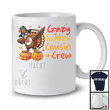 Crazy Turkey Cousin Crew; Cheerful Thanksgiving Dabbing Turkey Pumpkin; Family Member Group T-Shirt