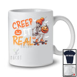 Creep It Real; Spooky Halloween Costume Skeleton Skateboarding Lover; Family Group T-Shirt