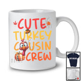 Cute Turkey Cousin Crew; Awesome Thanksgiving Plaid Pumpkin Turkey; Autumn Family Group T-Shirt