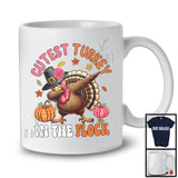 Cutest Turkey In The Flock; Adorable Thanksgiving Dabbing Turkey Girl; Family Group T-Shirt