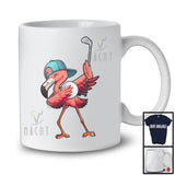 Dabbing Flamingo Playing Golf, Adorable Flamingo Lover, Sport Playing Player Trainer Team T-Shirt
