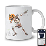 Dabbing Pumpkin Skeleton, Creepy Halloween Costume Skeleton Cosplay, Sport Player Team T-Shirt