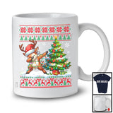 Dabbing Reindeer, Adorable Christmas Sweater Reindeer Lover, X-mas Lights Tree Family Group T-Shirt