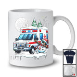 Dabbing Snowman On Ambulance; Joyful Christmas Moon Snowing Snowman; Ambulance Driver T-Shirt