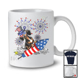 Dachshund Riding Firecracker, Amazing 4th Of July American Flag Fireworks, Patriotic Group T-Shirt