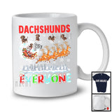 Dachshunds For Everyone; Fantastic Christmas Dachshund Santa Sleigh; X-mas Snowing Family T-Shirt