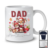 Dad Claus; Lovely Christmas Red Plaid Reindeer Lover; X-mas Snowing Family Group T-Shirt