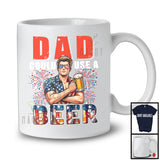 Dad Could Use A Beer, Awesome 4th Of July Drinking Beer Fireworks, Patriotic Family Group T-Shirt