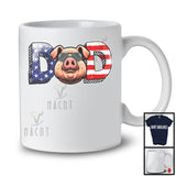 Dad, Wonderful 4th Of July Father's Day American Flag Pig, Farm Animal Farmer Patriotic T-Shirt