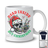 Dead Inside But Christmas; Wonderful Christmas Lights Santa Skull; Family Group T-Shirt