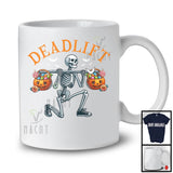 Deadlift; Humorous Halloween Costume Skeleton Candy Buckets; Gym Workout Group T-Shirt