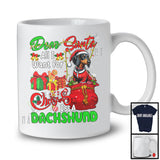 Dear Santa All I Want For Christmas Is A Dachshund; Joyful X-mas Lights Snowing; Family T-Shirt