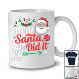 Dear Santa He Did It; Amusing Christmas Lights Santa Face; Naughty Couple Family Group T-Shirt