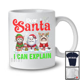 Dear Santa I Can Explain; Amazing Christmas Three Cats Owner Lover; X-mas Snowing T-Shirt