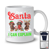 Dear Santa I Can Explain; Amazing Christmas Three Dachshunds Owner; X-mas Snowing T-Shirt